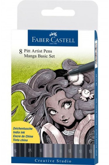 Faber Castell Pitt Pens: Artist Pitt Pen Manga Black and Gray Set