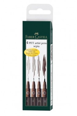 Faber Castell Pitt Pens: Artist Pitt Pen Sepia Set