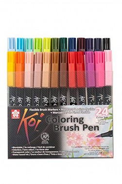 Sakura Koi Coloring Brush Pen:  Set of 24 Colors