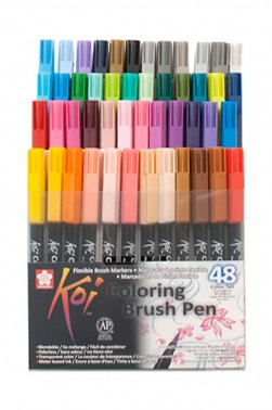 Sakura Koi Coloring Brush Pen:   Set of 48 Colors
