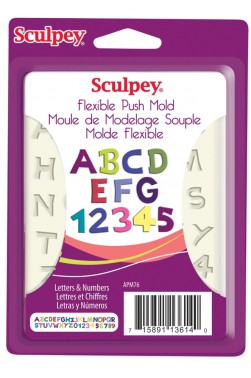 Sculpey Flexible Push Mold Letters & Numbers set
