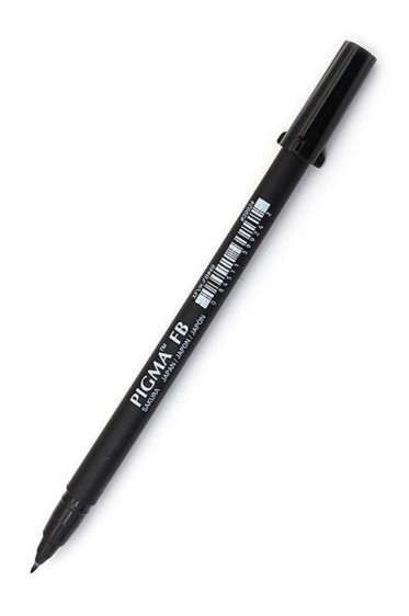 Sakura Pigma Markers: Sakura Pigma Brush Pen Black Fine