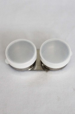 Palette Cup: Stainless Double Palette Cup with Plastic Cover
