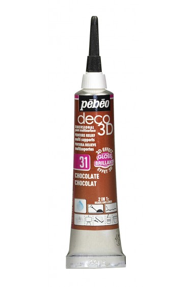 Pebeo Deco 3D Paint : Brilliant Chocolate 20ml