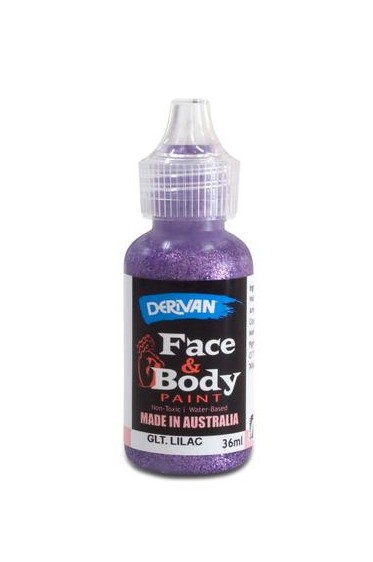 Derivan Face & Body Paint: Glitter Lilac 36ml
