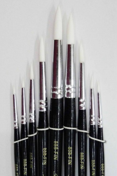 Berkeley Brush: 888FIN Round Nylon 9pcs Set