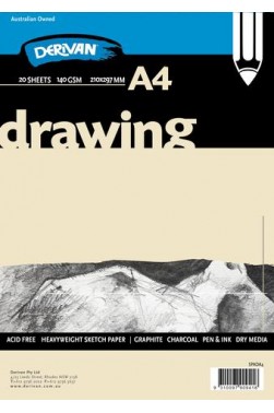 Derivan Drawing White A4 140gsm 20 Sheets PAD +1 Free Derivan Ergopro Marker(random color)