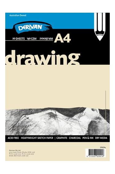 Derivan Pads: Drawing Pad White A4 140gsm 20 Sheets