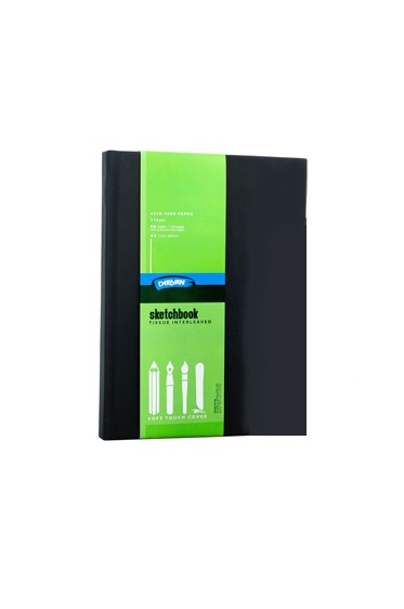 Derivan Pads: Sketch Book Rubber Cover A4 160gsm 46 Sheets