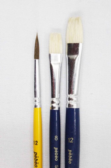 Pebeo Artist Brush: Round & Flat 3pcs Set