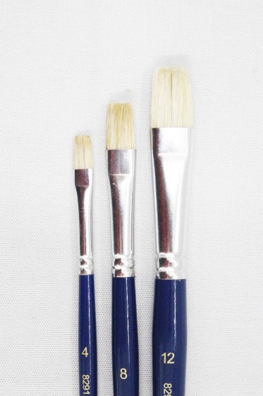 Pebeo Artist Brush: Flat Bristle 3pcs Set