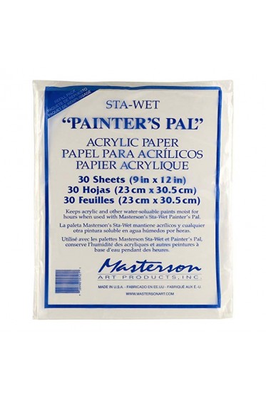 Painting Pallete for Gouache & Watercolor: Masterson Sta-Wet Painters Palette Acrylic Paper Refill