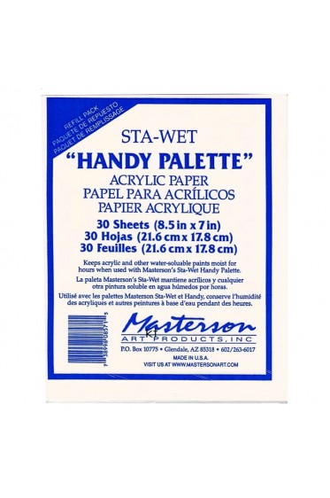 Painting Pallete for Gouache & Watercolor: Masterson Sta-Wet Handy Palette Acrylic Paper Refill