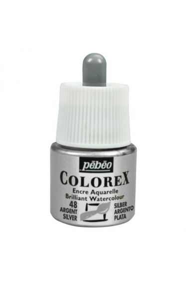 Pebeo Colorex Brilliant Watercolor Ink : Silver 45ml