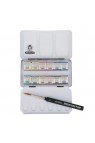 Schmincke Horadam Aquarell:  Compact Metal Set  12 Half Pan with Brush