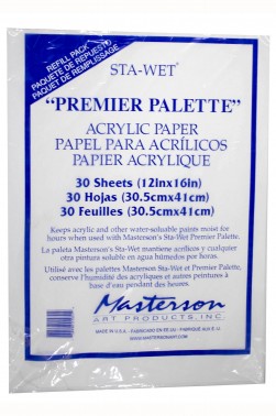 Painting Pallete for Gouache & Watercolor: Masterson Sta-Wet Permier Palette Acrylic Paper Refill