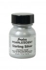 Angelus Acrylic Leather Paint: Pearlescent Sterling Silver 1oz