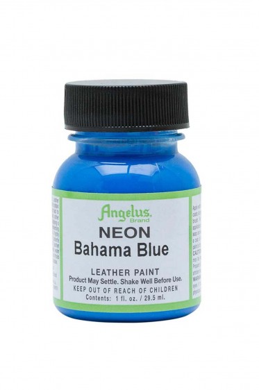 Angelus Acrylic Leather Paint: Neon Bahama Blue 1oz