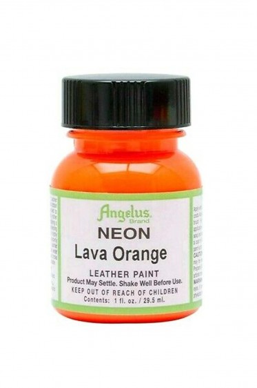 Angelus Acrylic Leather Paint: Neon Lava Orange 1oz