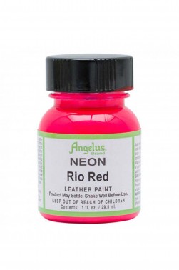 Angelus Acrylic Leather Paint: Neon Rio Red 1oz