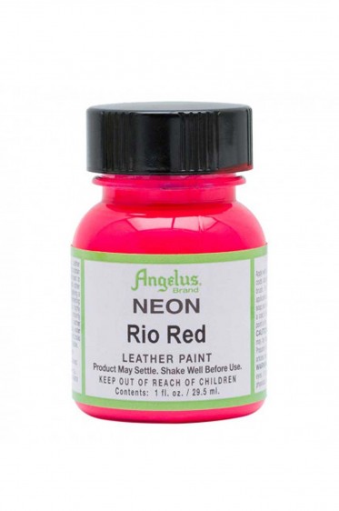 Angelus Acrylic Leather Paint: Neon Rio Red 1oz