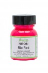 Angelus Acrylic Leather Paint: Neon Rio Red 1oz