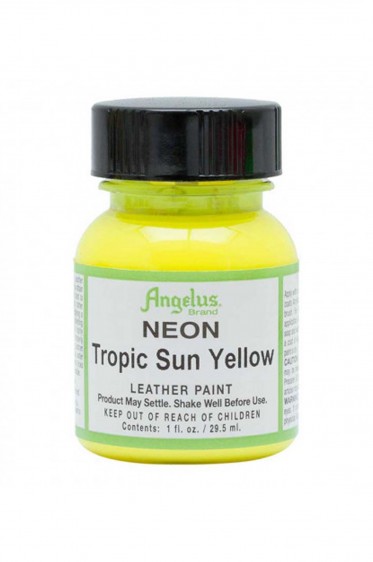 Angelus Acrylic Leather Paint: Neon Tropic Sun Yellow 1oz
