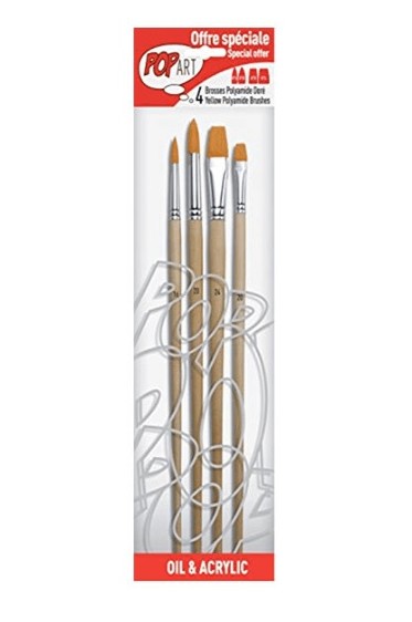 Pebeo Pop Art Brush: Oil & Acrylic Artist Set 4pcs