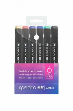 Spectra Ad Alcohol Marker Basic Set 6 Colors