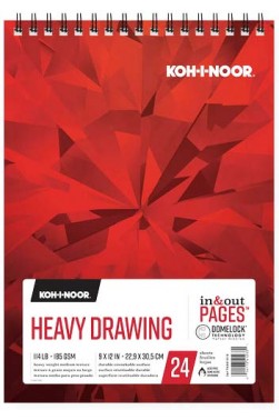 Koh-I-Noor Pads: Koh-I-Noor Heavy Drawing Pad 185gsm 9"x12"