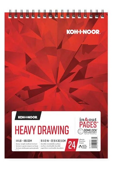 Koh-I-Noor Pads: Koh-I-Noor Heavy Drawing Pad 185gsm 9"x12"