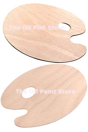 Painting Palette  for Oil & Acrylic: Berkeley Oval Wooden Palette Board 12x16