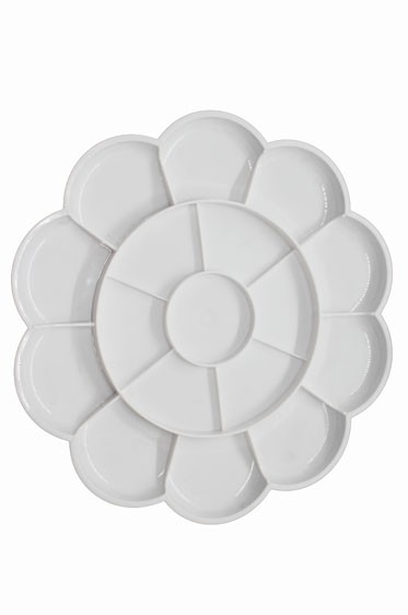 Painting Pallete for Gouache & Watercolor: Tiger Plastic Mixing Plate Circular Big