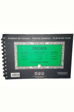 Canson Arches:  Spiral Travel Journal White Cold Pressed 300gsm 6x10 inches