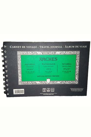 Canson Arches:  Spiral Travel Journal White Cold Pressed 300gsm 6x10 inches