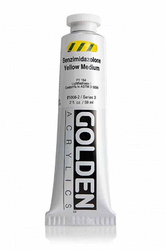 Golden High Flow Acrylic Paint - 4 Oz Benzimidazolone Yellow Medium, Ink Consistency For Airbrush, Pens