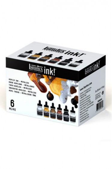 Liquitex Professional Acrylic Ink : Ink Set Metallique 6pcs x 30ml