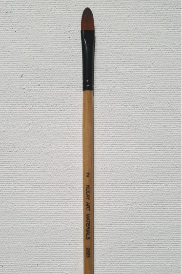 Kulay Art Materials 2825 Synthetic Golden Taklon Filbert 2