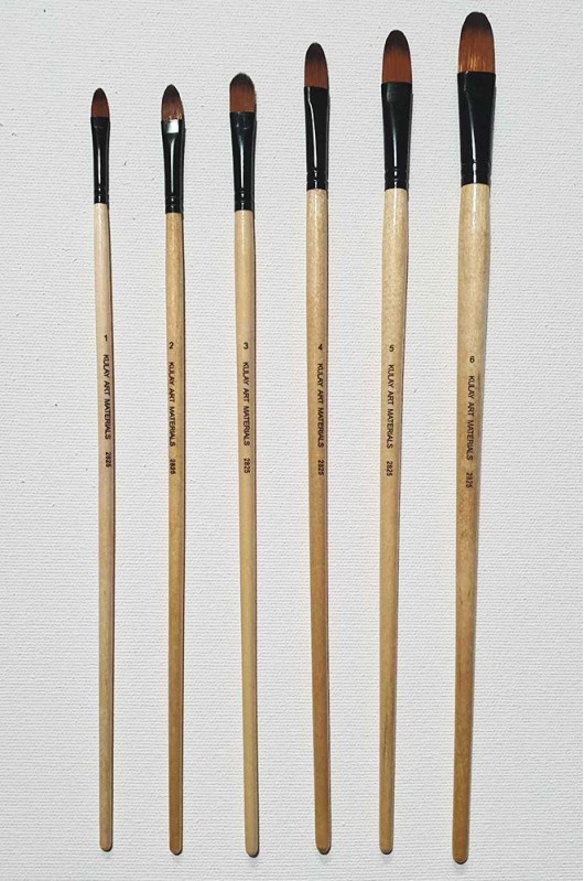 Kulay Art Materials 2825 Synthetic Golden Taklon Filbert 2 The Oil