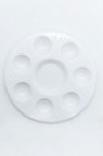 Painting Palette for Gouache & Watercolor: Plastic Mixing Plate Circular 8 Holes