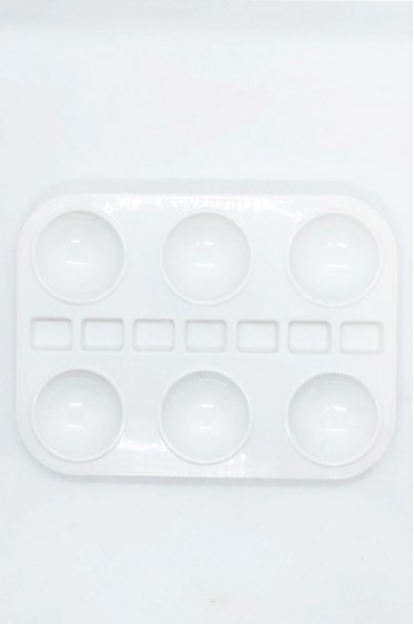 Painting Pallete for Gouache & Watercolor: Plastic Mixing Plate Rectangular No. 4