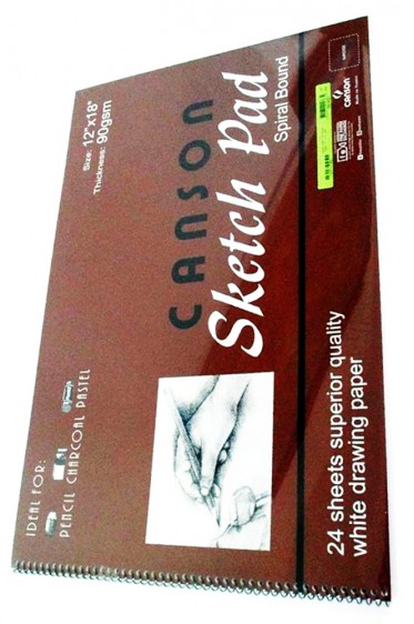 Canson Sketch Pad: Sketch Pad 90gsm 24 sheets Spiral 12 x 18