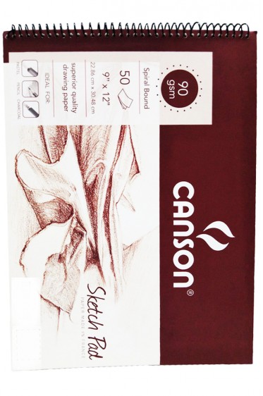 Canson Sketch Pad: Sketch Pad 90gsm 50 sheets Spiral 9 x 12