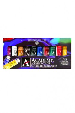 Grumbacher Academy Acrylic:  Ensemble Set 10 Colors 24ML
