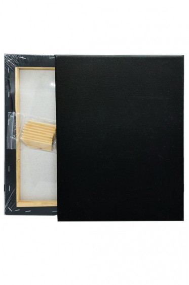 Abstrak Black Stretched Canvas: Black Stretched Canvas 16 x 20 inch