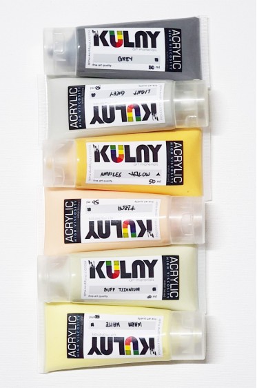 Kulay Acrylic Colors:  Neutral Color Set 6pcs