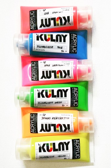 Kulay Acrylic Colors:  Fluorescent Color Set 6pcs