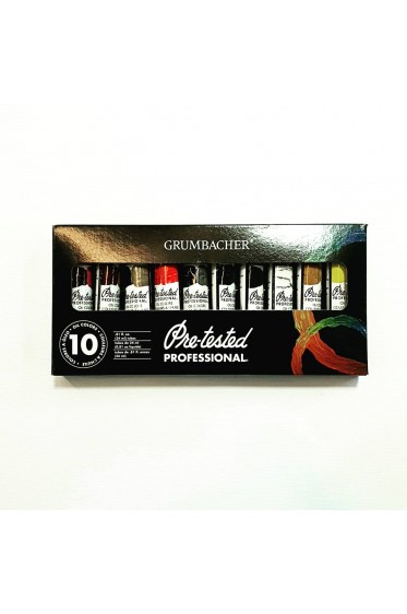 Grumbacher Pre-Tested Oil:  Pre-Tested Set 10 colors x 24ml