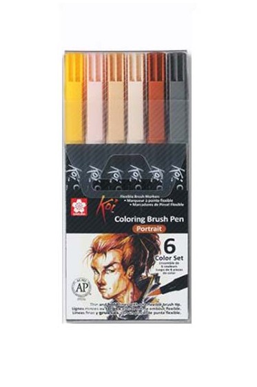 Sakura Koi Coloring Brush Pen:   Portrait Set