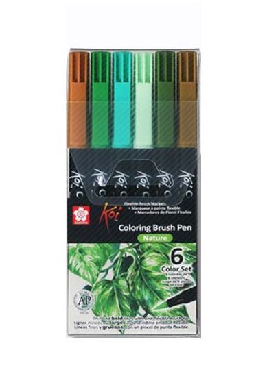 Sakura Koi Coloring Brush Pen:   Nature Set